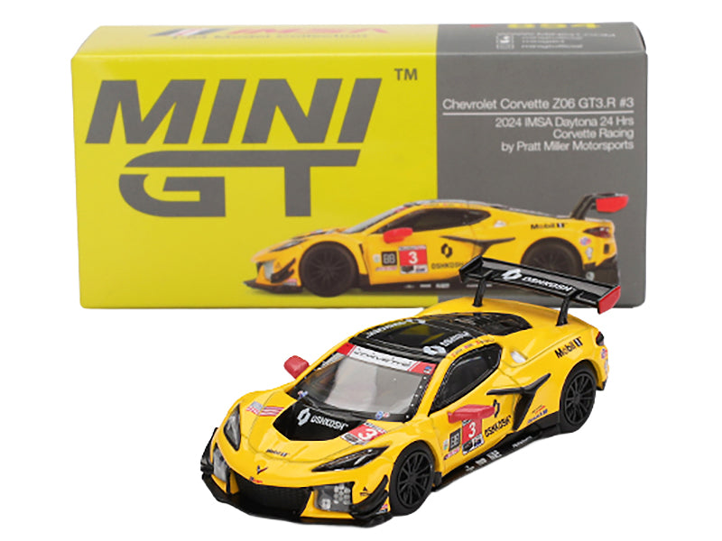 Chevrolet Corvette Z06 GT3.R #3 Antonio Garcia - Daniel Juncadella - Alexander Sims "Corvette Racing by Pratt Miller Motorsports" IMSA "24 Hours of Daytona" (2024) Limited Edition 1/64 Diecast Model Car by Mini GT