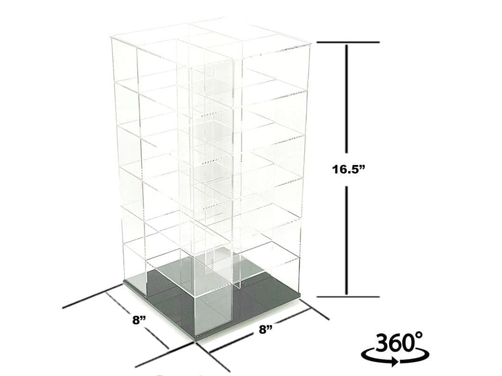 Showcase Large 24 Car Display Desktop Spinner with Cover "Mijo Exclusives" for 1/64 Scale Models