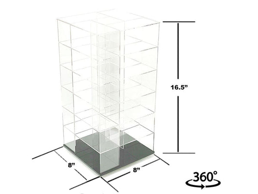 Showcase Large 24 Car Display Desktop Spinner with Cover "Mijo Exclusives" for 1/64 Scale Models