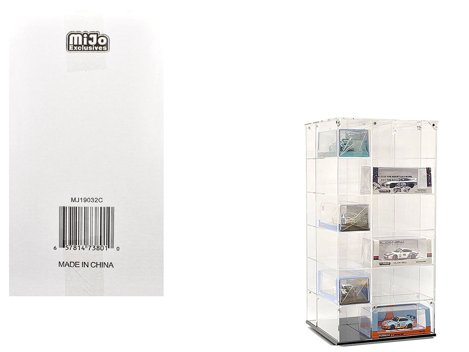 Showcase Large 24 Car Display Desktop Spinner with Cover "Mijo Exclusives" for 1/64 Scale Models