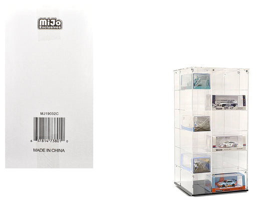 Showcase Large 24 Car Display Desktop Spinner with Cover "Mijo Exclusives" for 1/64 Scale Models