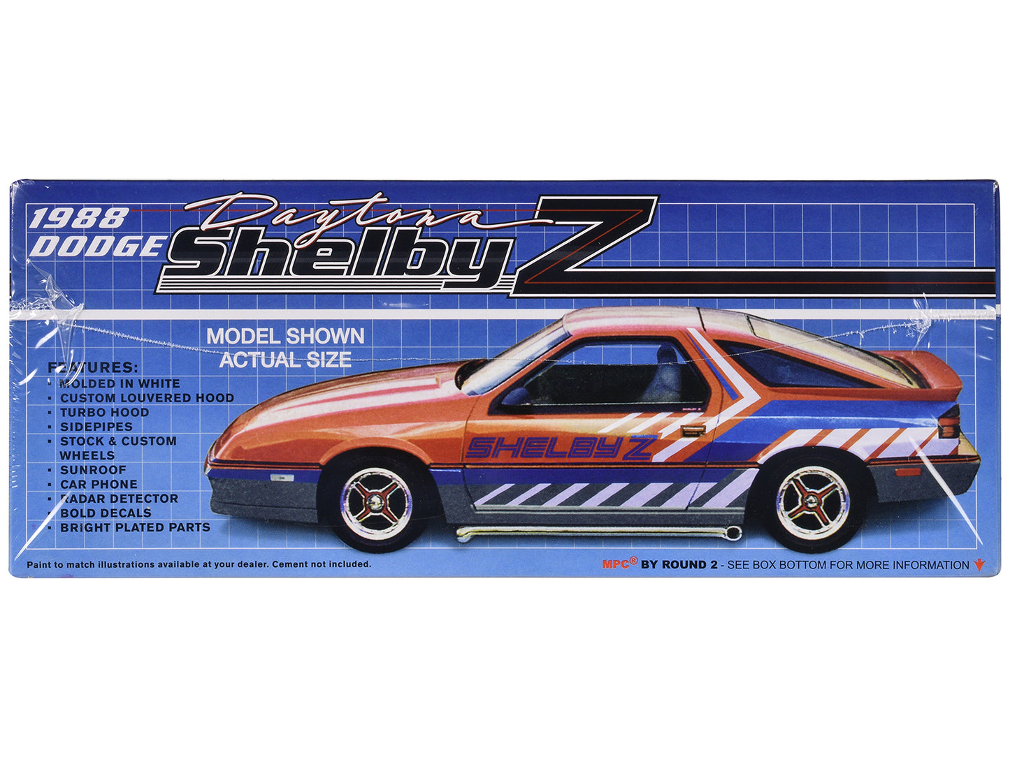 Skill 2 Model Kit 1988 Dodge Shelby Daytona Z 2-in-1 Kit 1/25 Scale Model by MPC