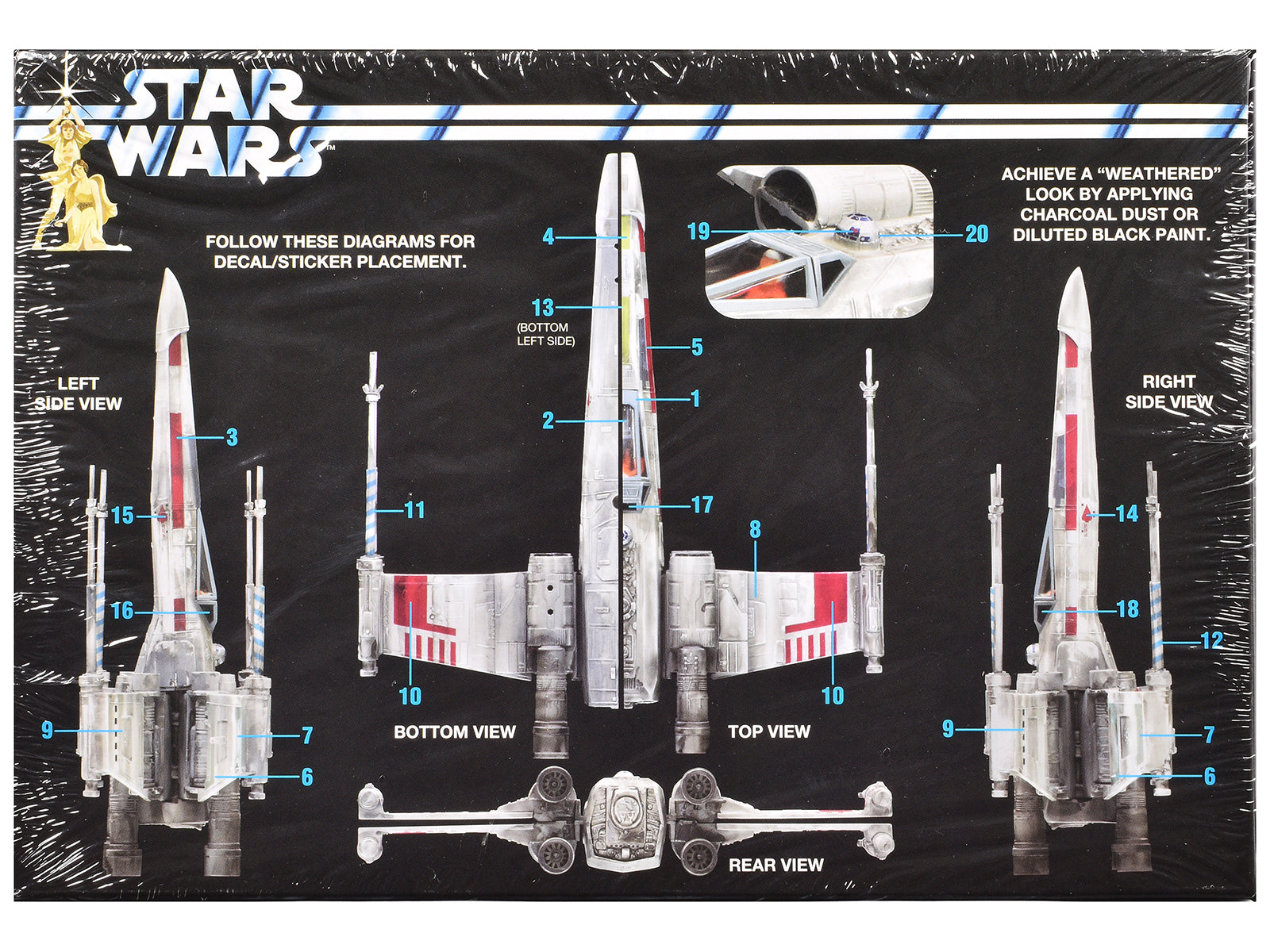 Skill 2 Snap Model Kit Luke Skywalker X-Wing Fighter "Star Wars: A New Hope" (1977) Movie 1/63 Scale Model by MPC
