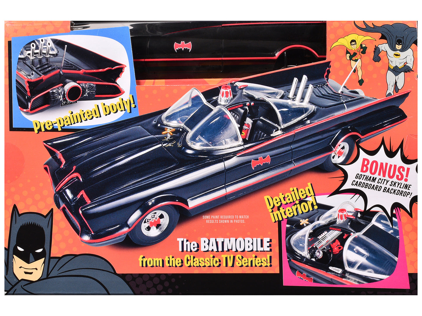 Skill 2 Model Kit Batmobile "Batman" (1966-1968) TV Series 1/25 Scale Model by Polar Lights
