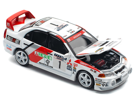Mitsubishi Lancer Evolution IV RHD (Right Hand Drive) #1 Tommi Makinen - Seppo Harjanne Winner "Rally de Catalunya" (1997) 1/64 Diecast Model Car by Pop Race