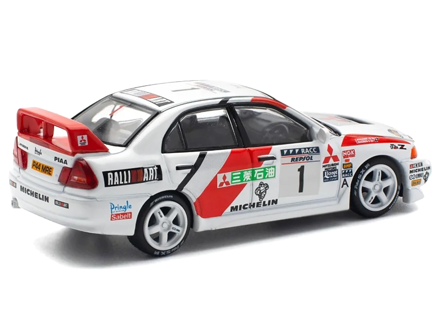 Mitsubishi Lancer Evolution IV RHD (Right Hand Drive) #1 Tommi Makinen - Seppo Harjanne Winner "Rally de Catalunya" (1997) 1/64 Diecast Model Car by Pop Race
