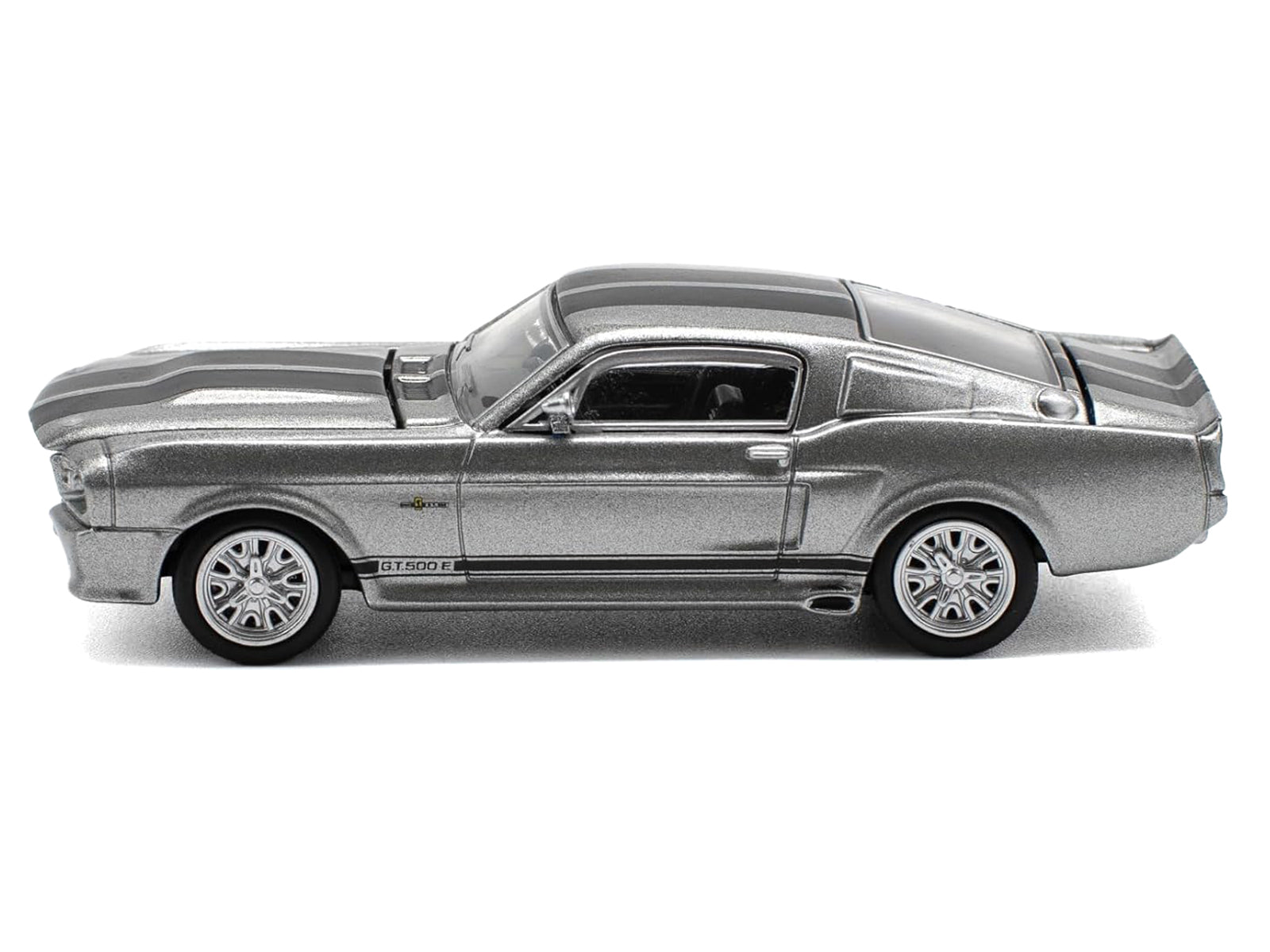 Shelby Mustang GT500 Gray Metallic with Black Stripes 1/64 Diecast Model Car by Pop Race