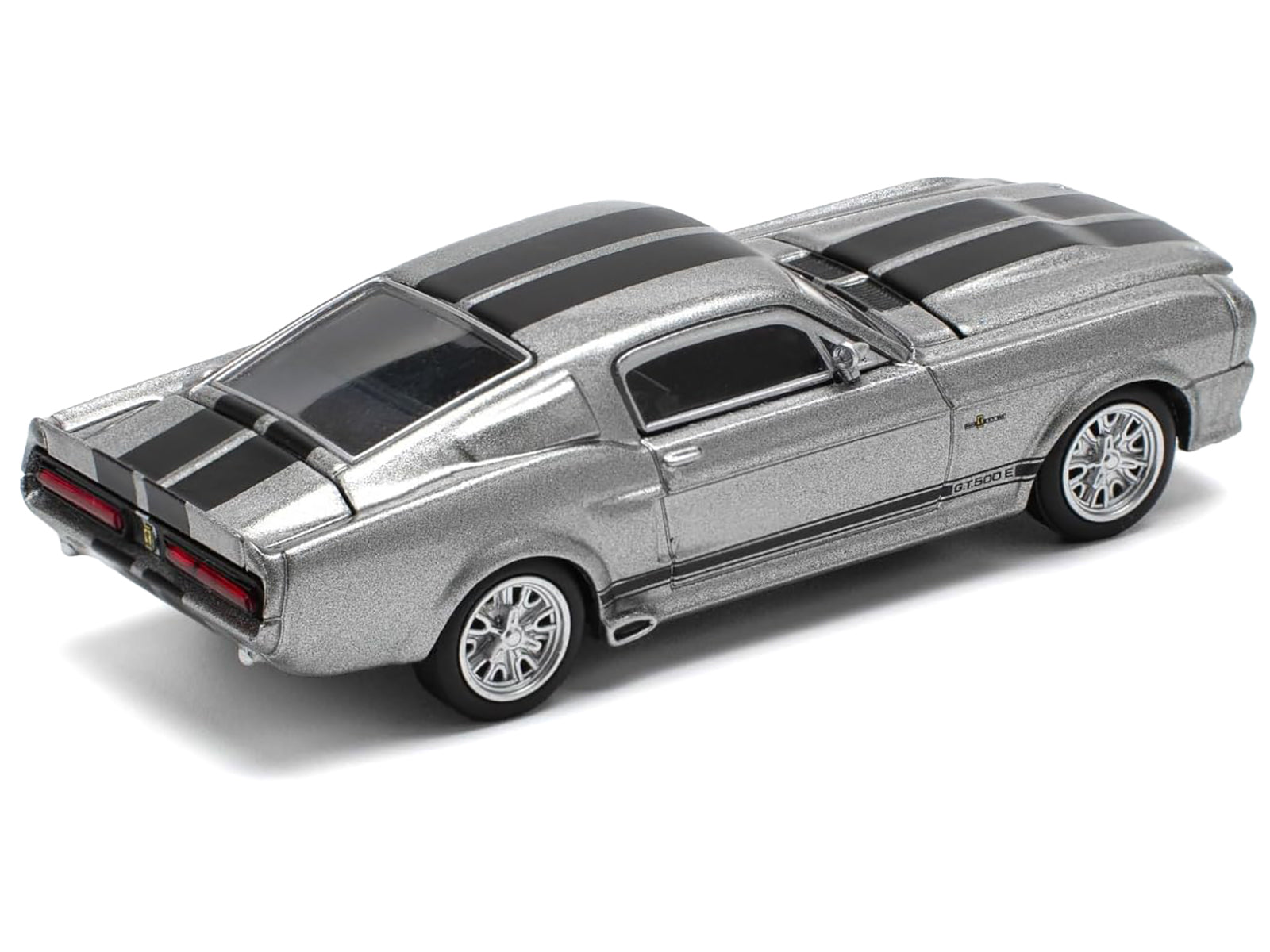 Shelby Mustang GT500 Gray Metallic with Black Stripes 1/64 Diecast Model Car by Pop Race
