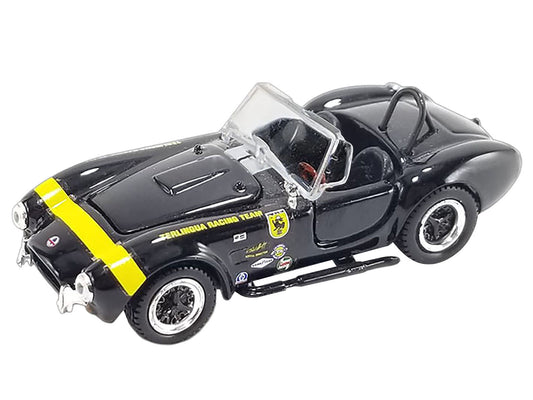 Shelby Cobra 427 S/C "Terlingua Racing Team" Black with Yellow Stripe "Shelby Collectibles" Series 1/64 Diecast Model Car by ACME