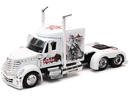 International Lonestar Truck Tractor White "PBR Professional Bull Riders" 1/43 Diecast Model by New Ray