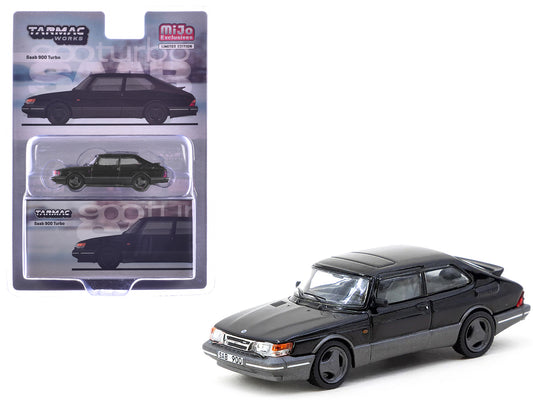 Saab 900 Turbo Black "Global64" Series 1/64 Diecast Model by Tarmac Works