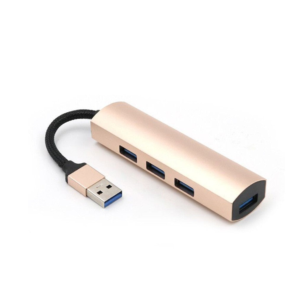 T-552 4Ports USB3.0 Hub Aluminium Alloy Expander Adapter High Speed Transmission Data Sync Convertor Compatible with Mouse/Keyboard/Mobile Hard Disk