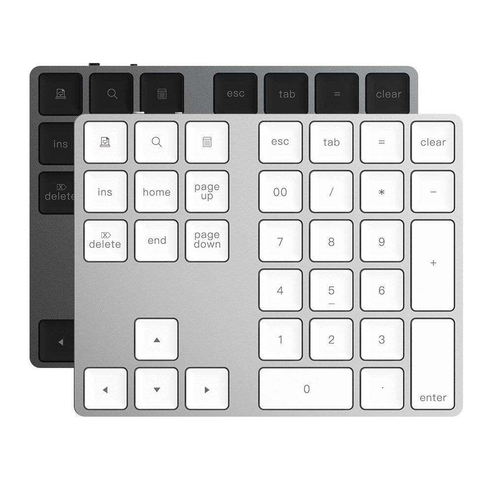Aluminium 34-Key Wireless Numeric Bluetooth-compatible Keyboard Keypad for Windows/iOS/Android