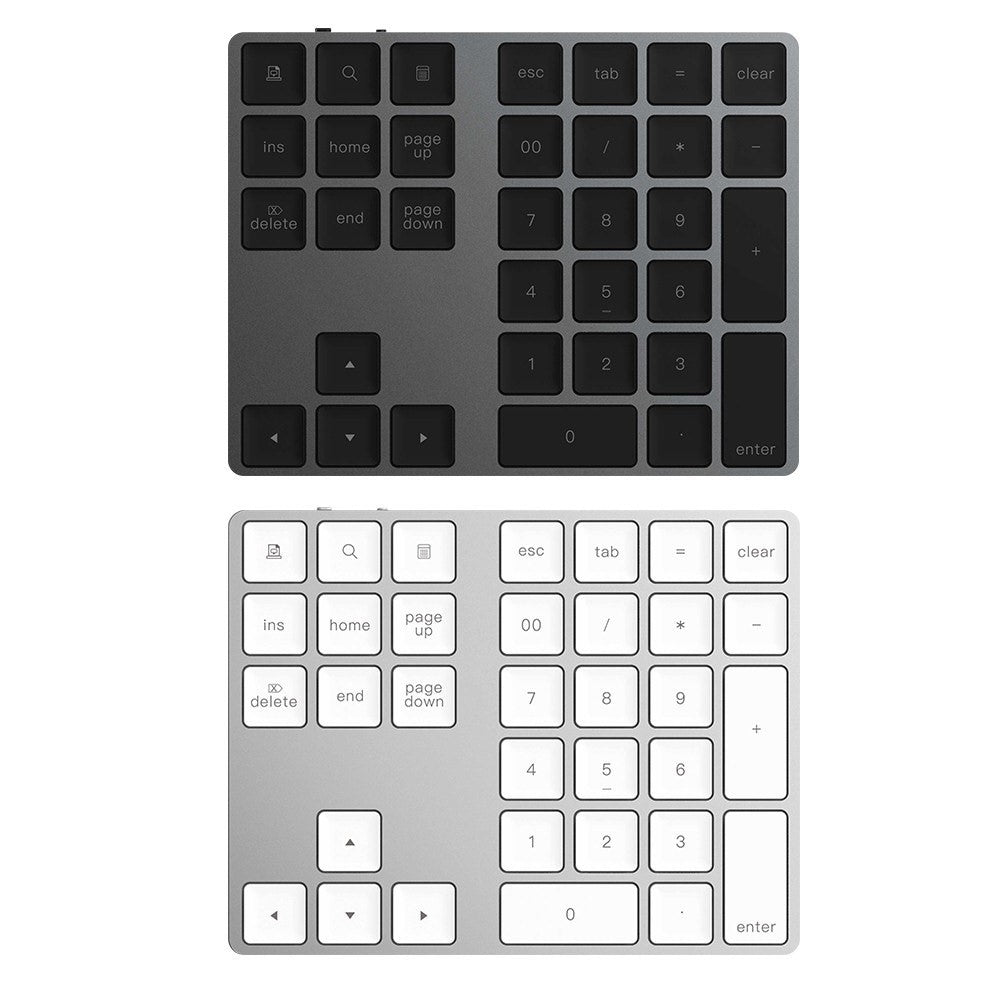 Aluminium 34-Key Wireless Numeric Bluetooth-compatible Keyboard Keypad for Windows/iOS/Android