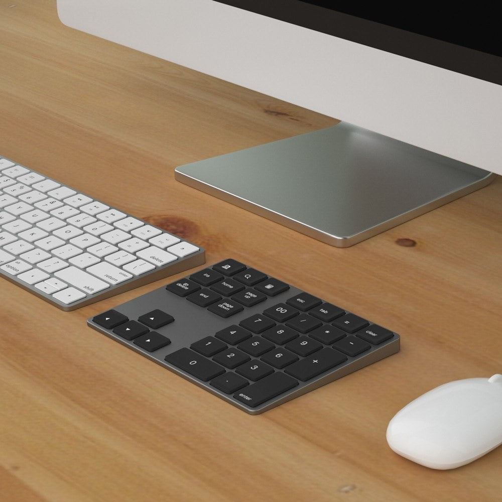 Aluminium 34-Key Wireless Numeric Bluetooth-compatible Keyboard Keypad for Windows/iOS/Android