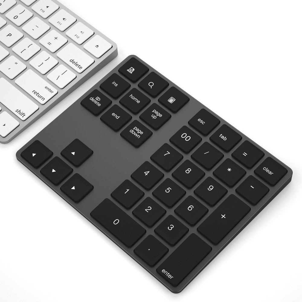 Aluminium 34-Key Wireless Numeric Bluetooth-compatible Keyboard Keypad for Windows/iOS/Android