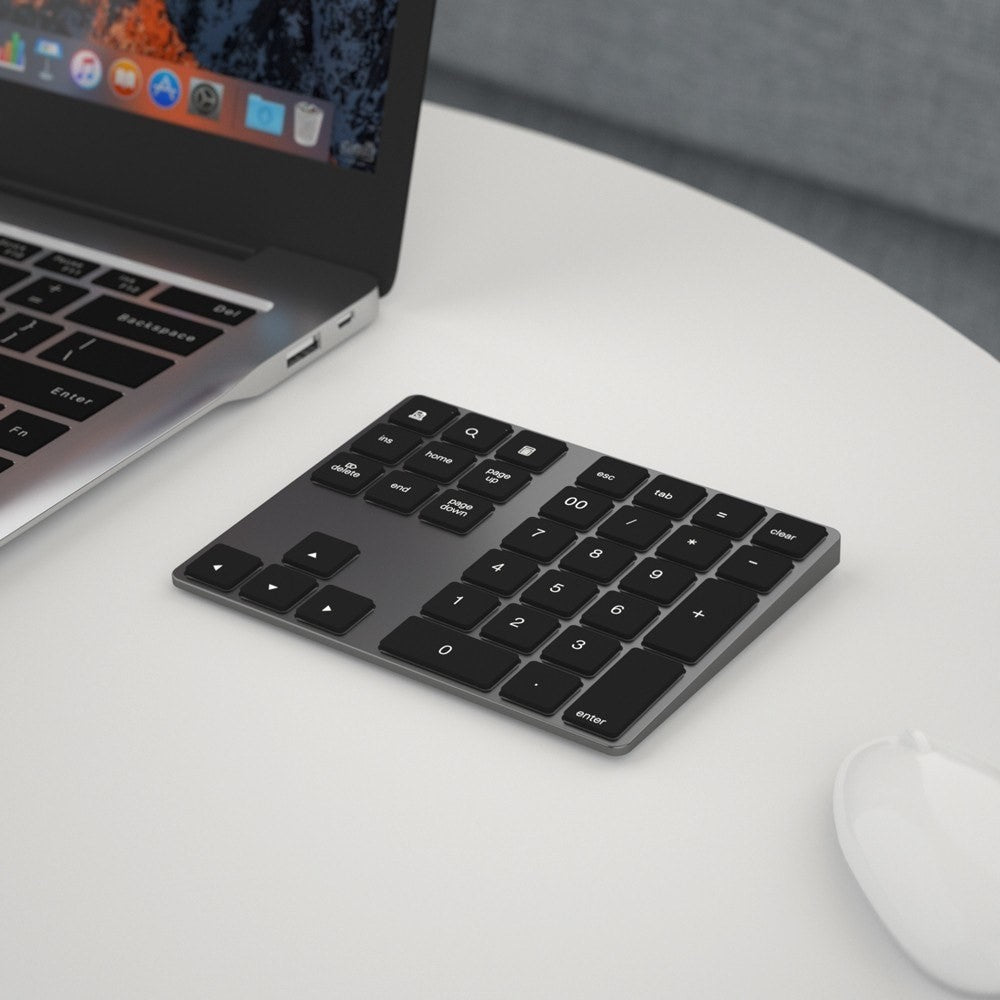 Aluminium 34-Key Wireless Numeric Bluetooth-compatible Keyboard Keypad for Windows/iOS/Android