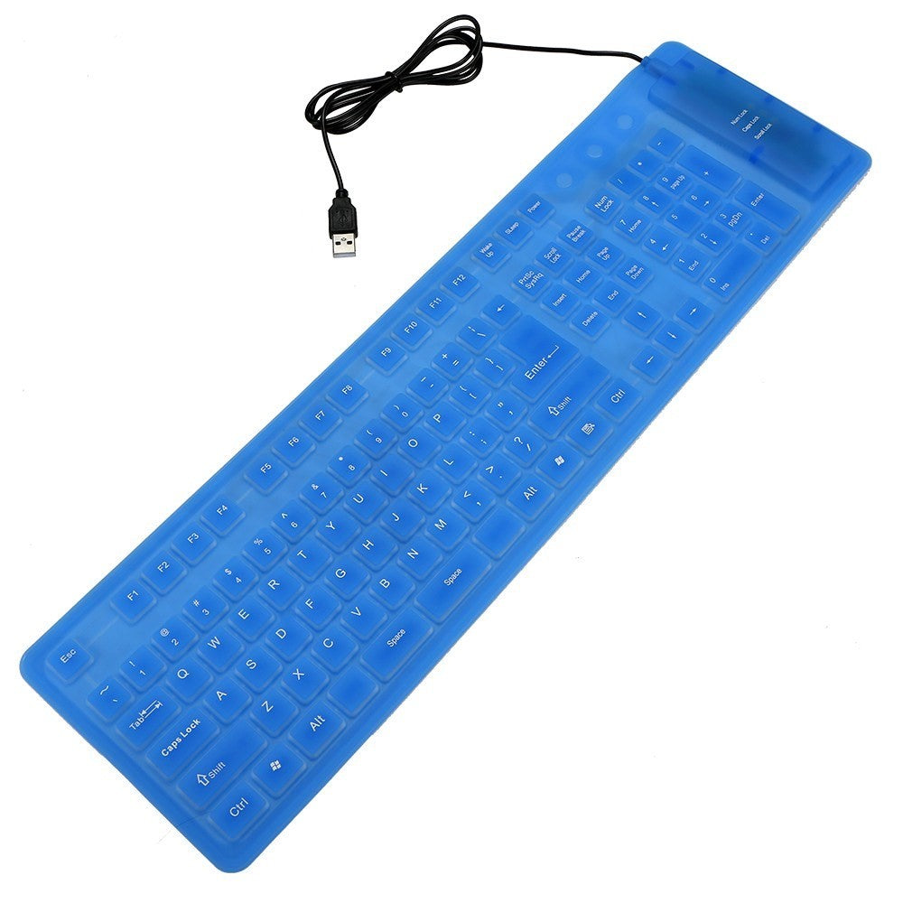 108 Keys USB Silicone Foldable Keyboard Waterproof Dustproof USB Silent Keys