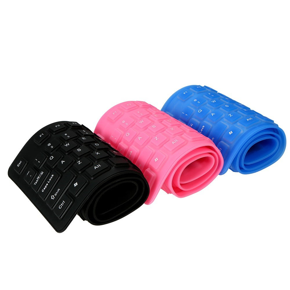 108 Keys USB Silicone Foldable Keyboard Waterproof Dustproof USB Silent Keys