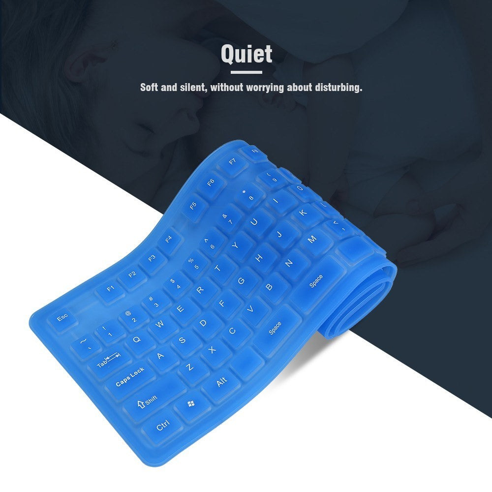 108 Keys USB Silicone Foldable Keyboard Waterproof Dustproof USB Silent Keys