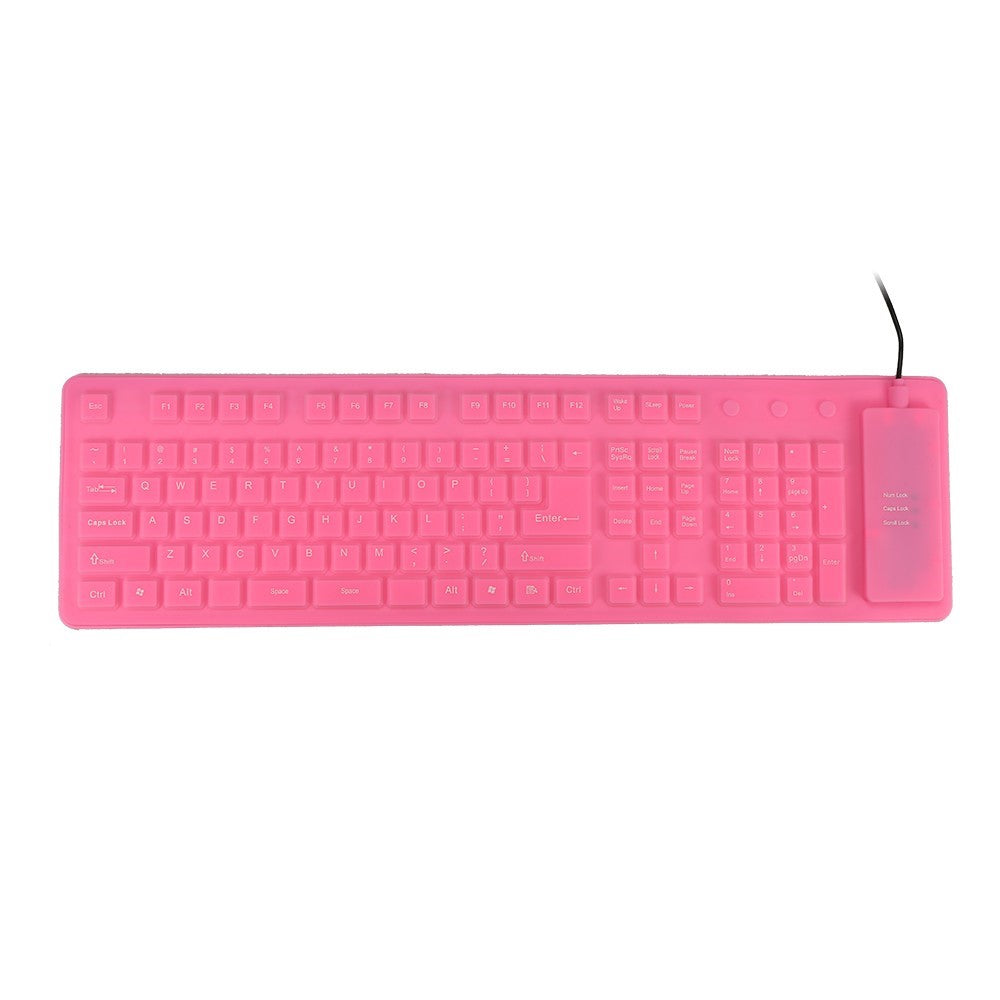 108 Keys USB Silicone Foldable Keyboard Waterproof Dustproof USB Silent Keys