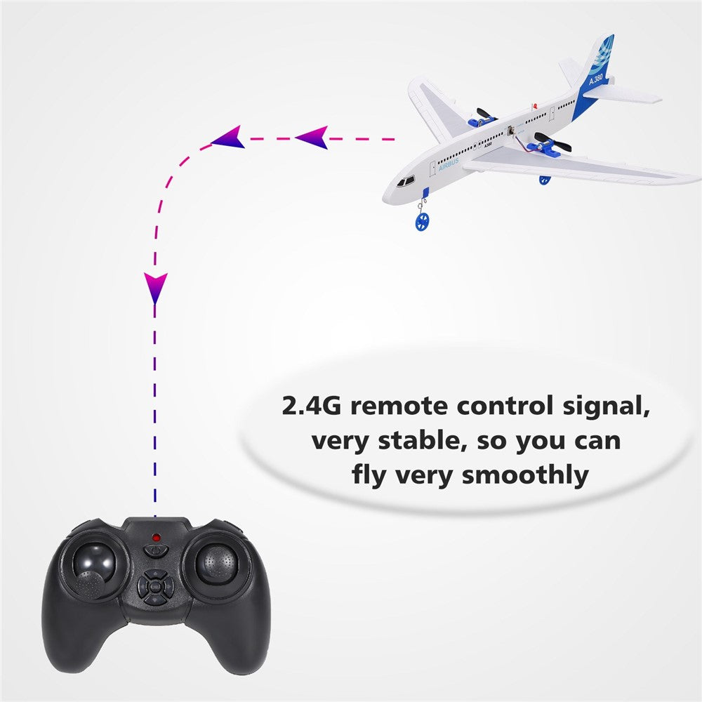 A380 RC Airplane for Kids 2.4GHz 2CH Small Plane DIY Flight Toys for Kids Boys