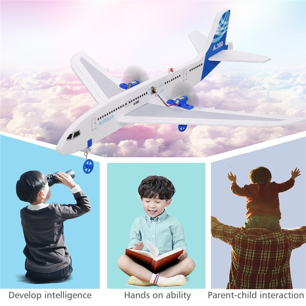 A380 RC Airplane for Kids 2.4GHz 2CH Small Plane DIY Flight Toys for Kids Boys