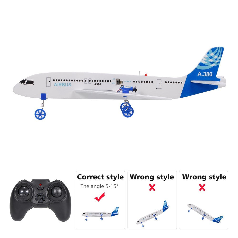 A380 RC Airplane for Kids 2.4GHz 2CH Small Plane DIY Flight Toys for Kids Boys