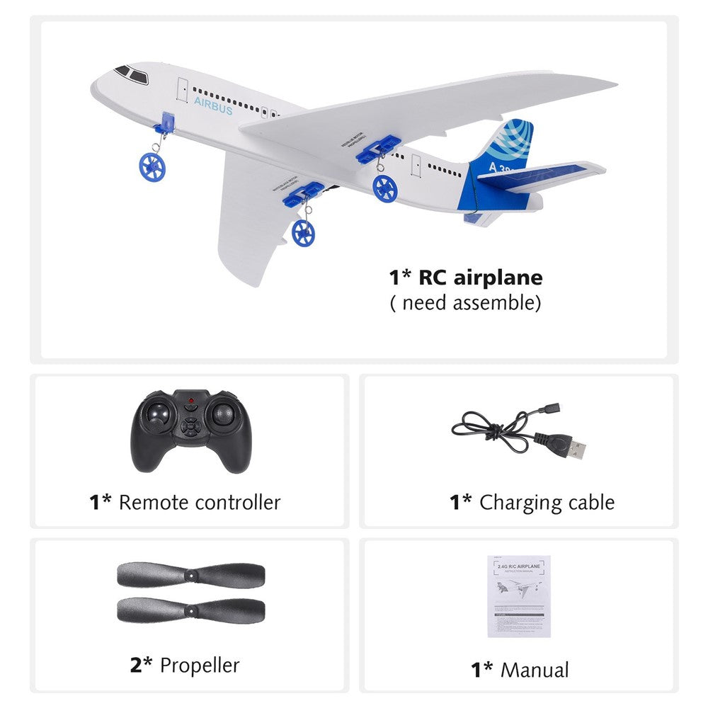 A380 RC Airplane for Kids 2.4GHz 2CH Small Plane DIY Flight Toys for Kids Boys