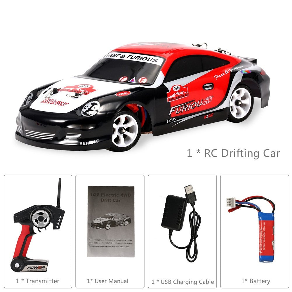 WLTOYS K969 Remote Control Drift Car 1/28 Scale RC Sport Racing Car 2.4G 4WD High Speed 30KM/H RC Car Drift Toy with Metal Chassis