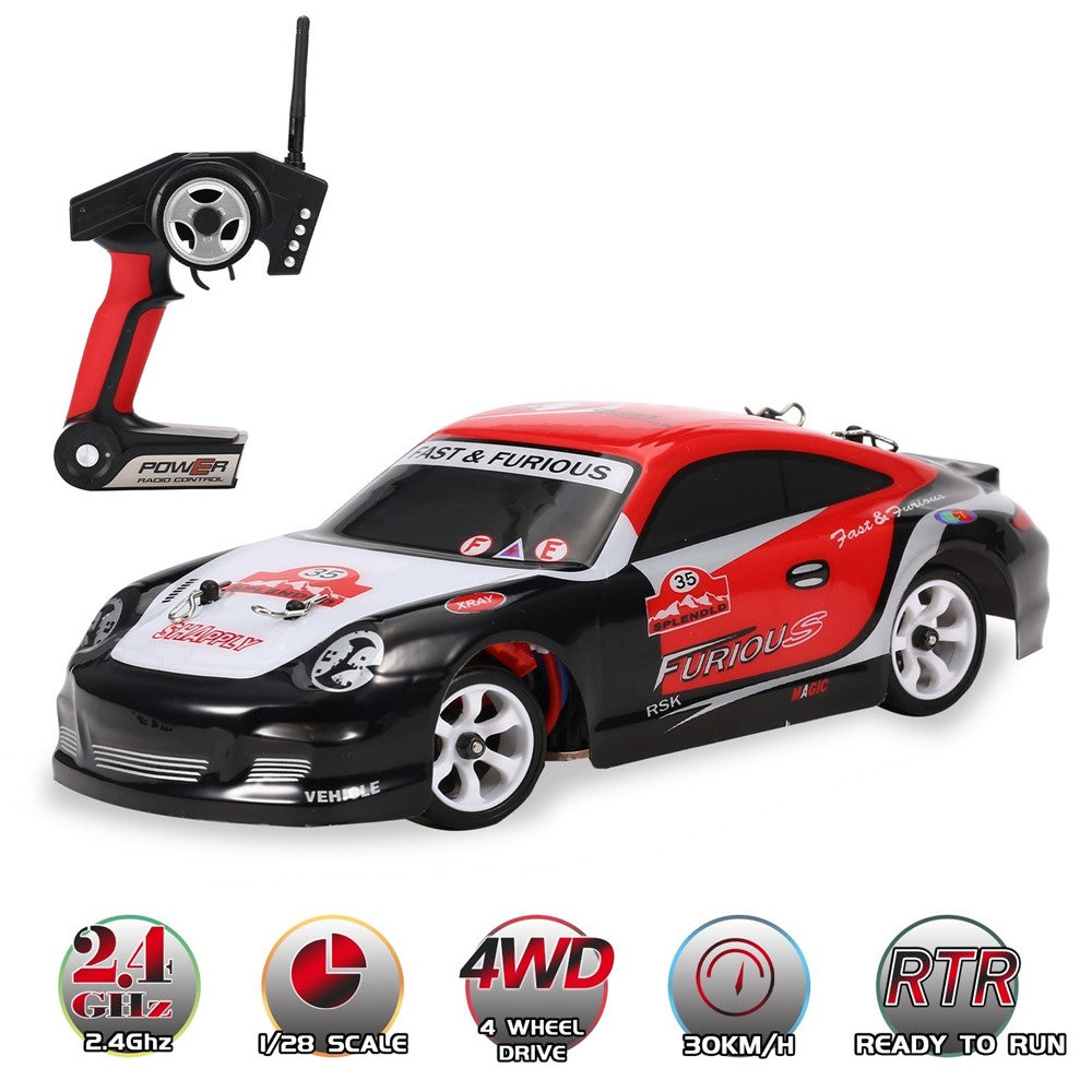 WLTOYS K969 Remote Control Drift Car 1/28 Scale RC Sport Racing Car 2.4G 4WD High Speed 30KM/H RC Car Drift Toy with Metal Chassis