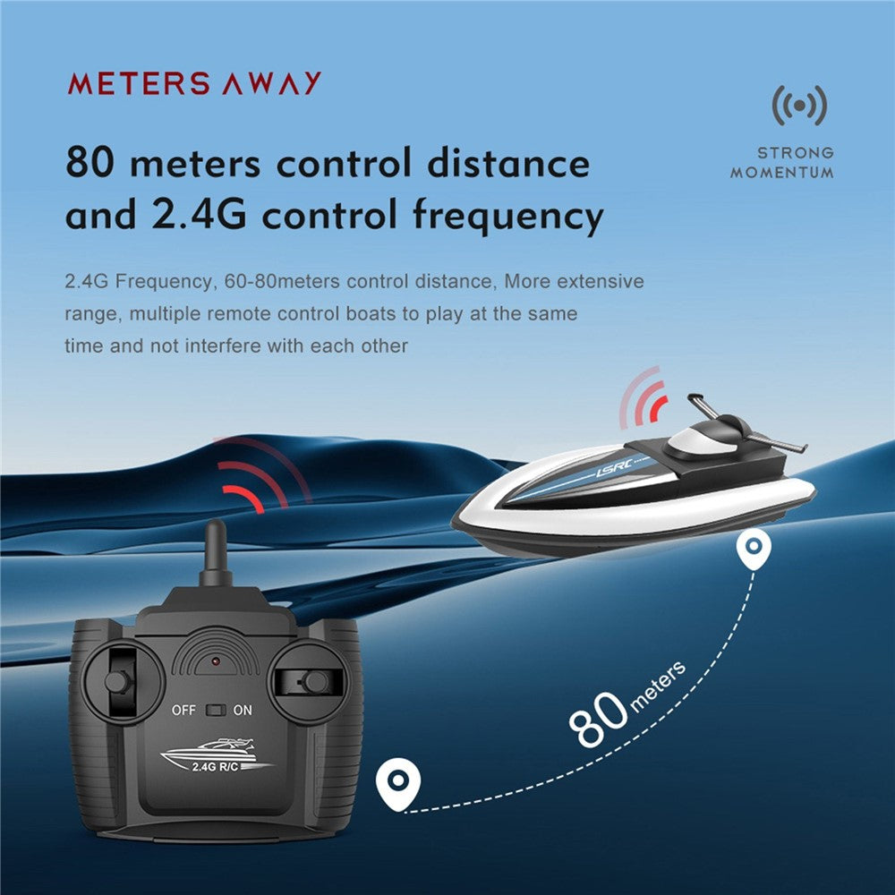 LSRC 2.4GHz RC Boat Remote Control Racing Boat Waterproof Toy for Lake Pool Sea