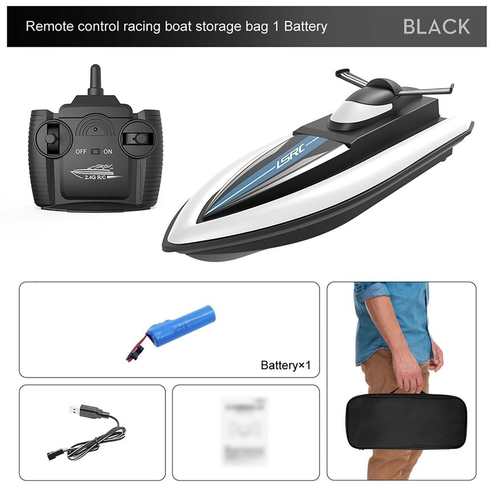 LSRC 2.4GHz RC Boat Remote Control Racing Boat Waterproof Toy for Lake Pool Sea