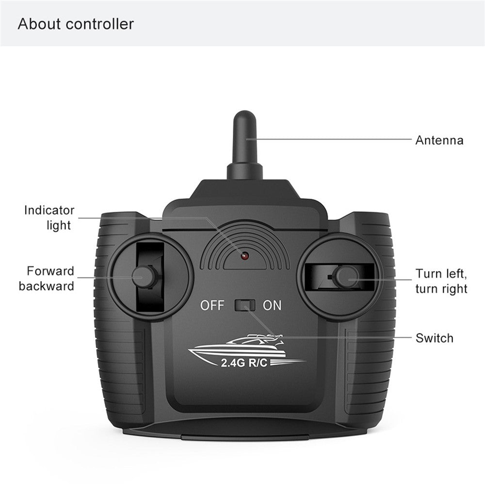 LSRC 2.4GHz RC Boat Remote Control Racing Boat Waterproof Toy for Lake Pool Sea