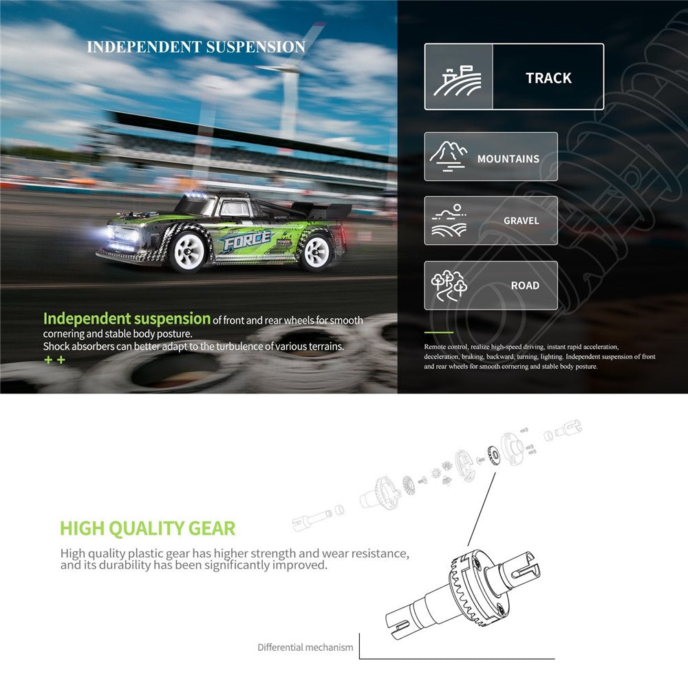 WLTOYS 284131 1/28 Short Truck Car 2.4GHz RC Race Car 4-Wheel-Drive 30km/h High Speed