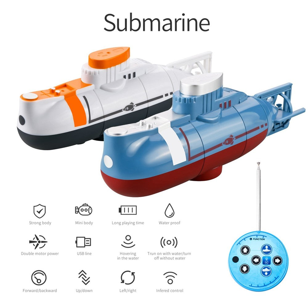 Mini RC Submarine Remote Control Boat Waterproof Diving Toy