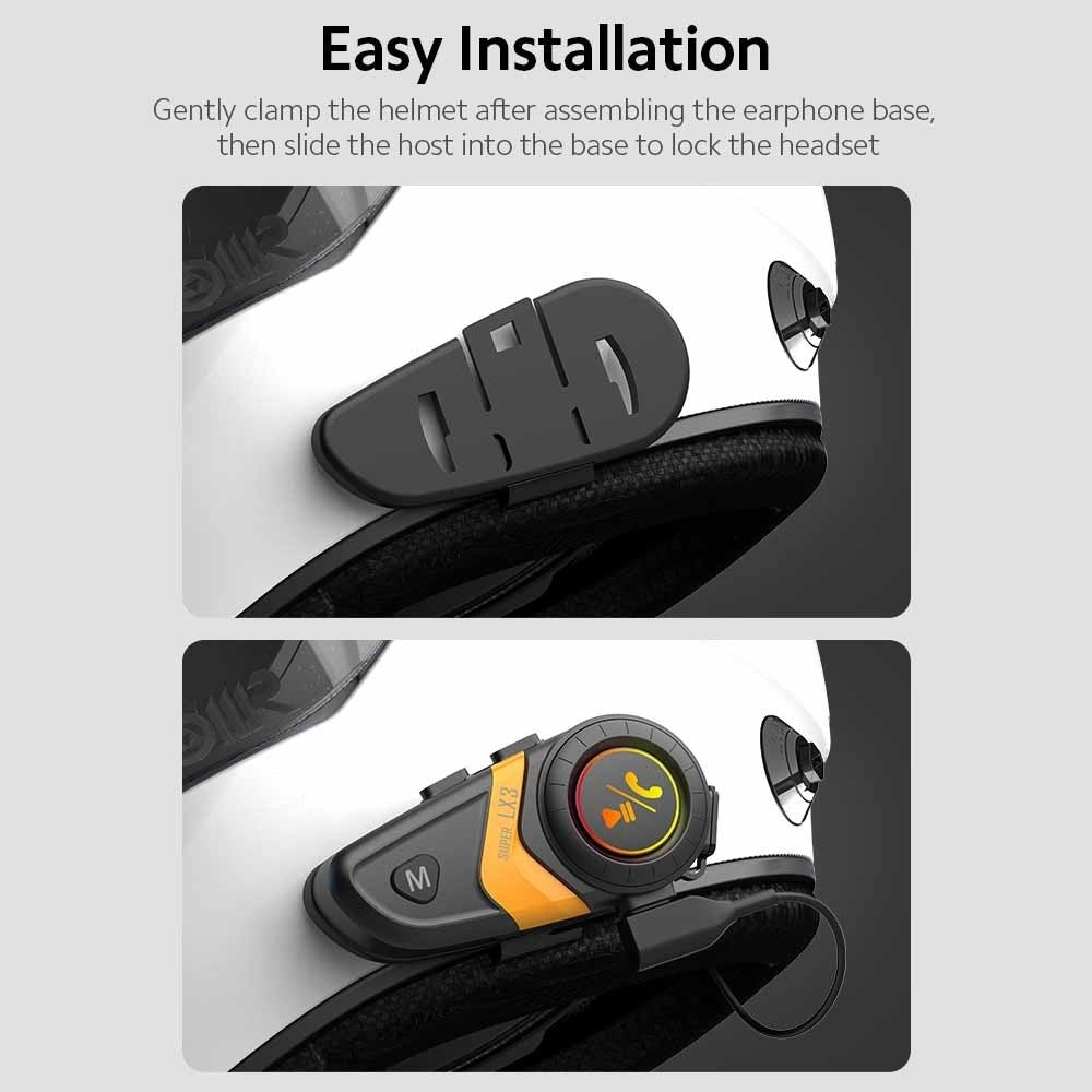 SUPER LX3 Bluetooth-compatible 5.0 Headset Motorcycle Motorbike Helmet Intercom Interphone for Riding Skiing Snowmobile Scooter