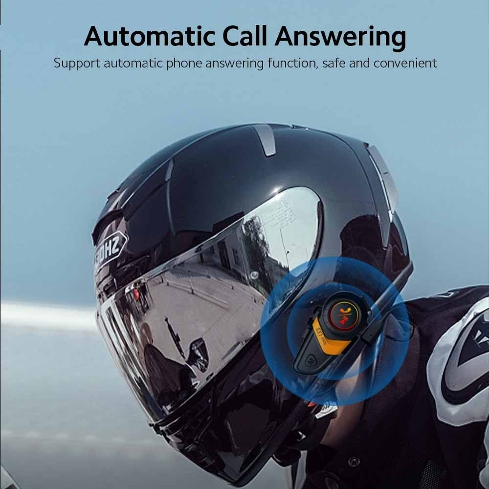 SUPER LX3 Bluetooth-compatible 5.0 Headset Motorcycle Motorbike Helmet Intercom Interphone for Riding Skiing Snowmobile Scooter