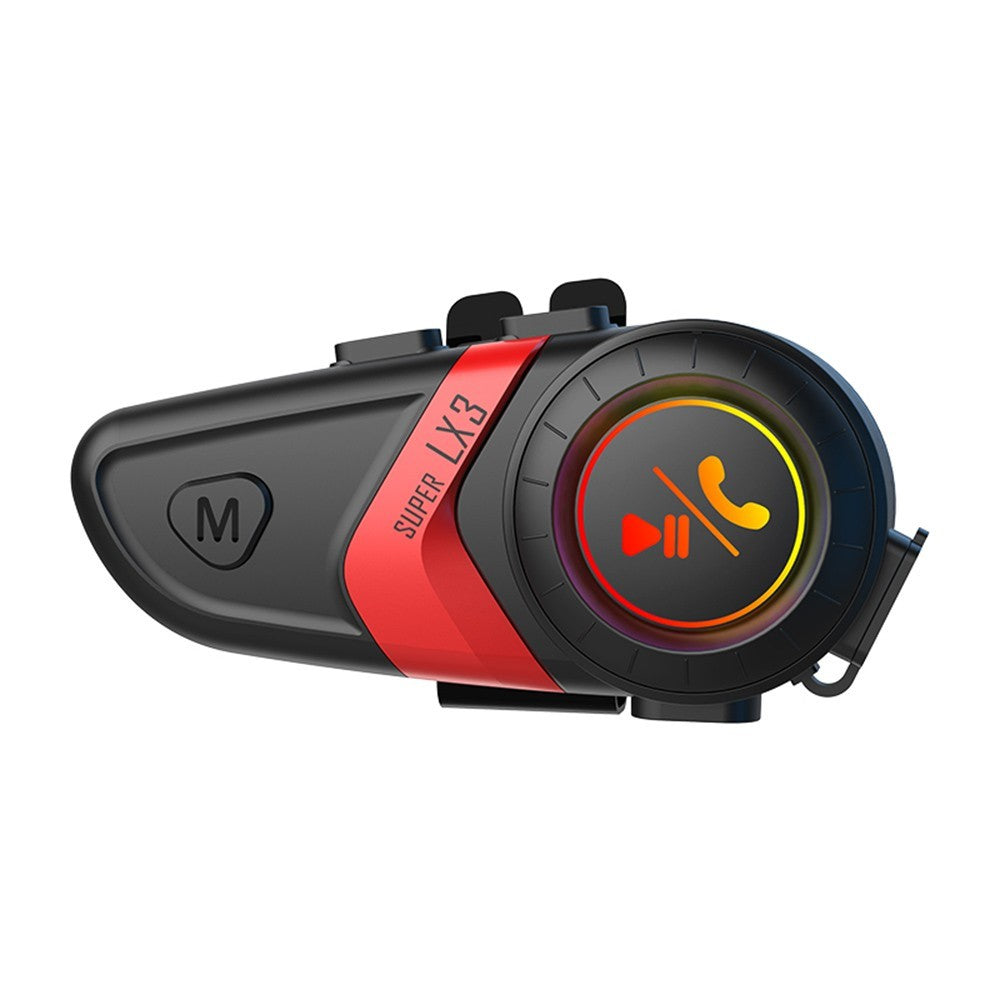 SUPER LX3 Bluetooth-compatible 5.0 Headset Motorcycle Motorbike Helmet Intercom Interphone for Riding Skiing Snowmobile Scooter