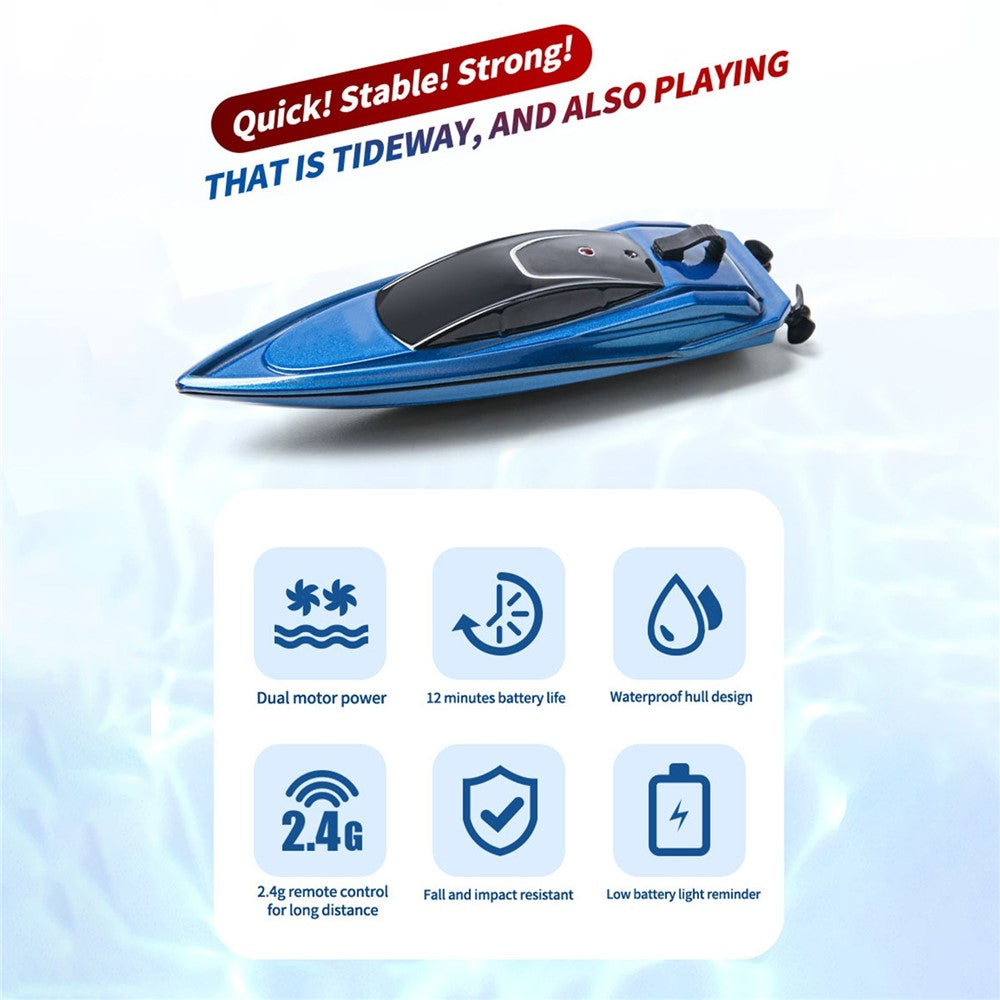 2.4GHz Mini RC Boat Remote Control Boat Waterproof RC Toy Kids Gift