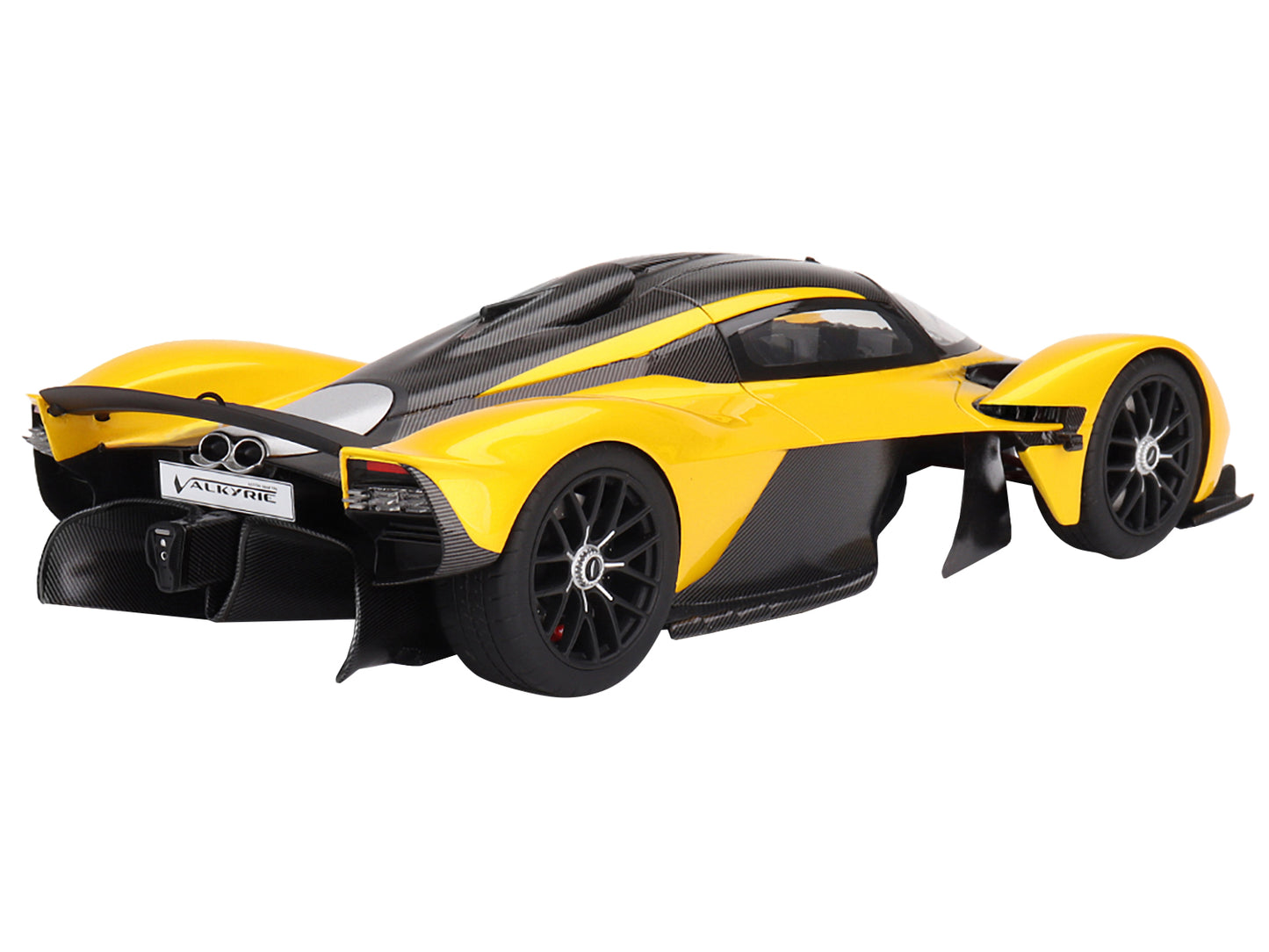 Aston Martin Valkyrie Cosmopolitan Yellow Metallic and Carbon 1/18 Model Car by Top Speed