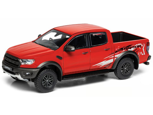Ford Ranger Raptor X SE Pickup Truck RHD (Right Hand Drive) True Red with Graphics "Vanguards" Series 1/43 Diecast Model Car by Corgi