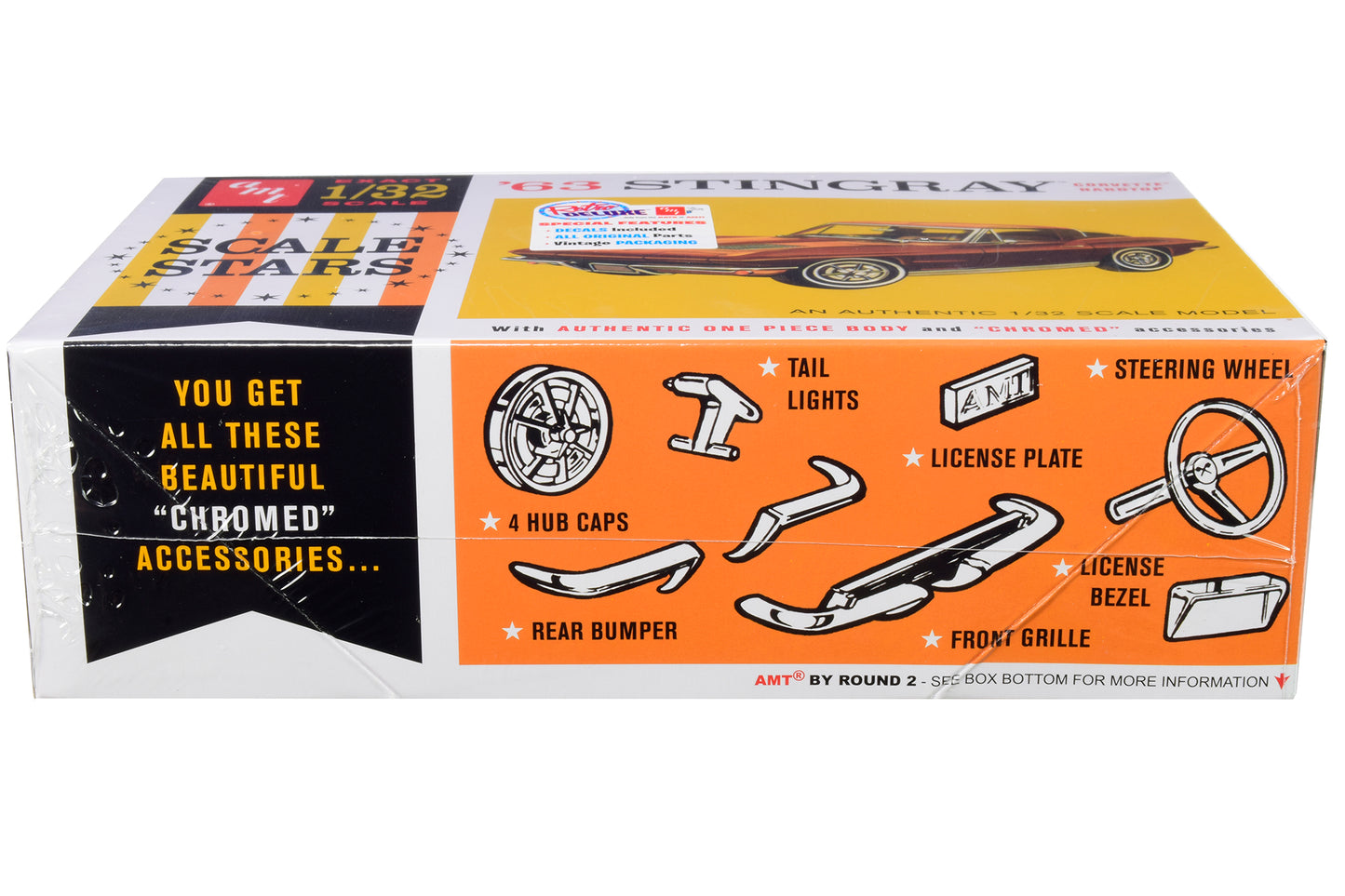 Skill 2 Model Kit 1963 Chevrolet Corvette Stingray Hardtop "Scale Stars" 1/32 Scale Model by AMT