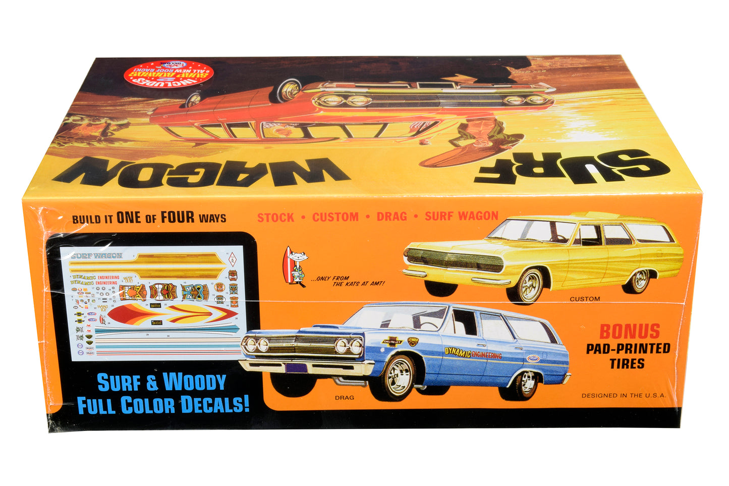 Skill 2 Model Kit 1965 Chevrolet Chevelle "Surf Wagon" with Two Surf Boards 4 in 1 Kit 1/25 Scale Model by AMT