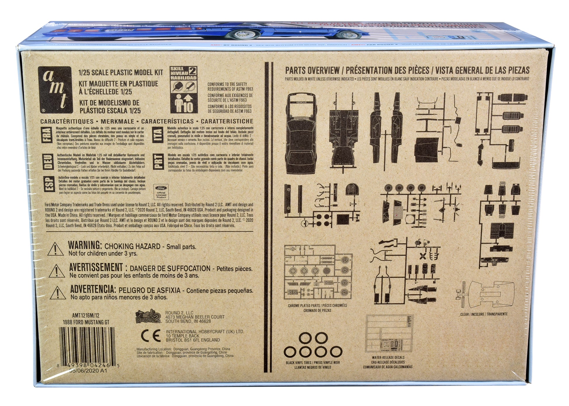 Skill 2 Model Kit 1988 Ford Mustang GT 1/25 Scale Model by AMT
