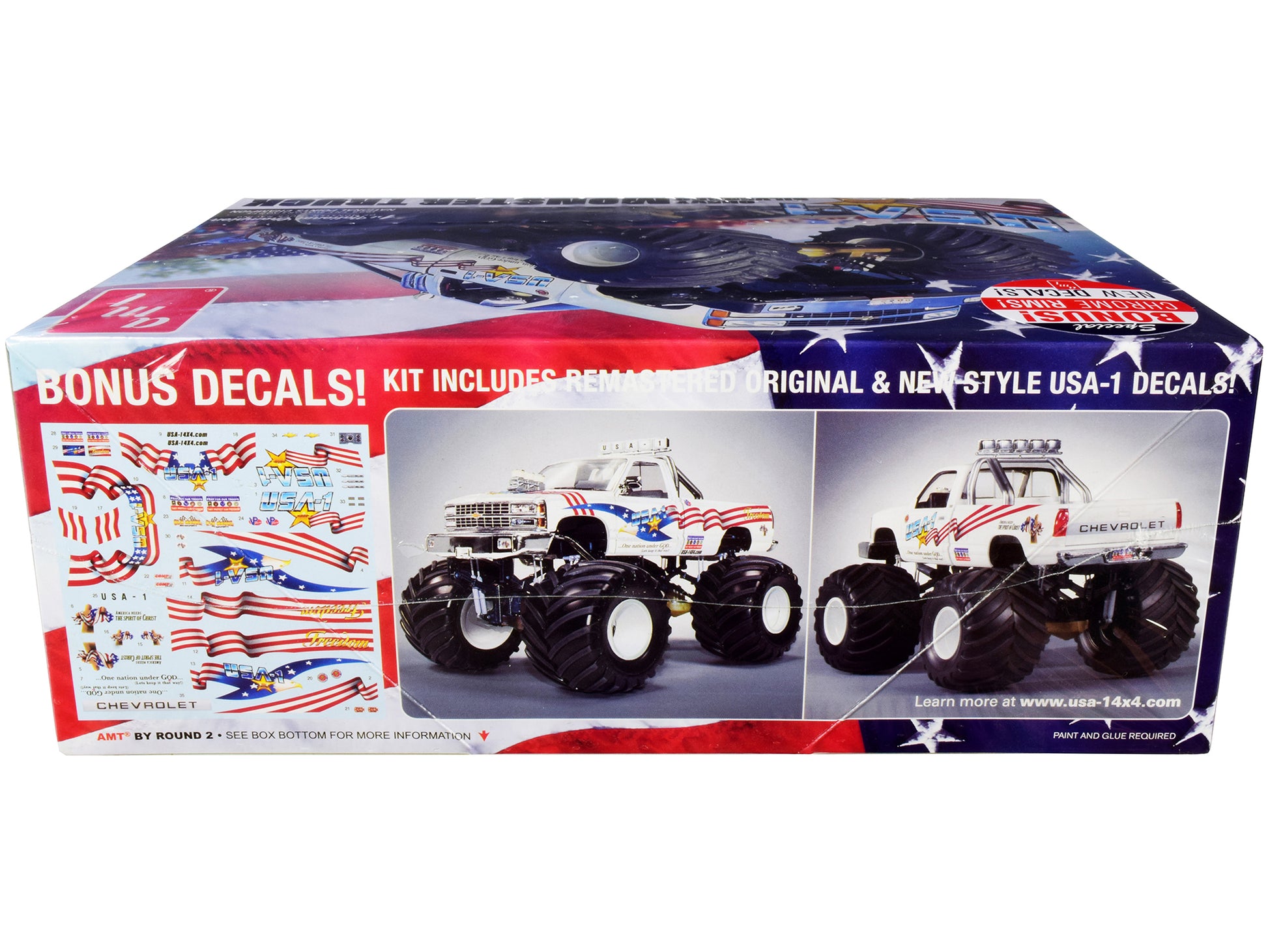 Skill 2 Model Kit Chevrolet Silverado "USA-1" Monster Truck 1/25 Scale Model by AMT