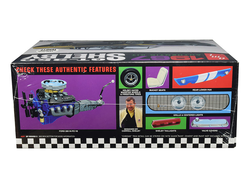 Skill 2 Model Kit 1967 Ford Mustang Shelby GT350 White 1/25 Scale Model by AMT