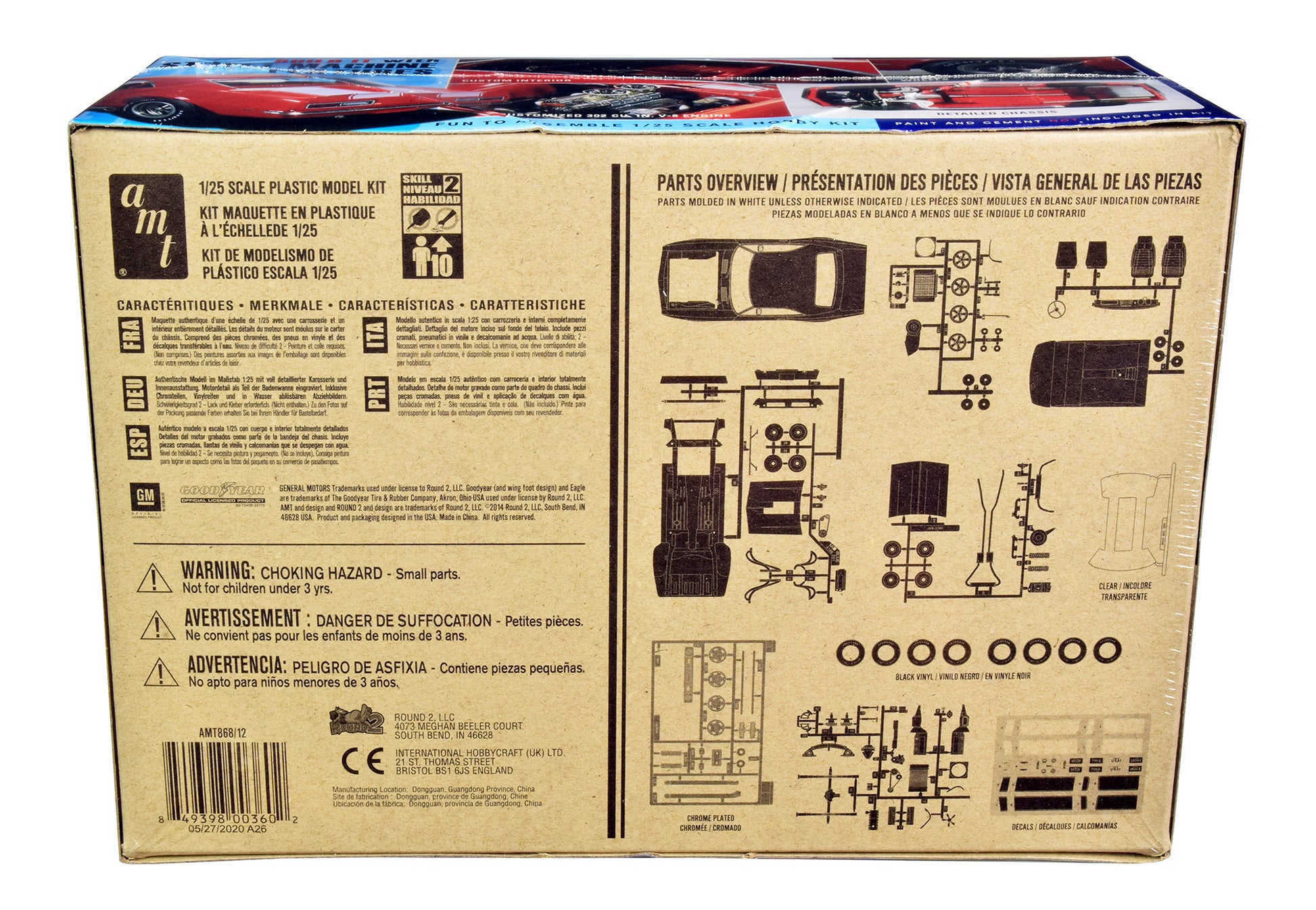 Skill 2 Model Kit 1968 Chevrolet Camaro Z/28 2-in-1 Kit 1/25 Scale Model by AMT