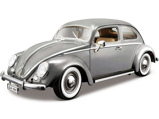 1955 Volkswagen Kafer Beetle Gray 1/18 Diecast Model Car by Bburago