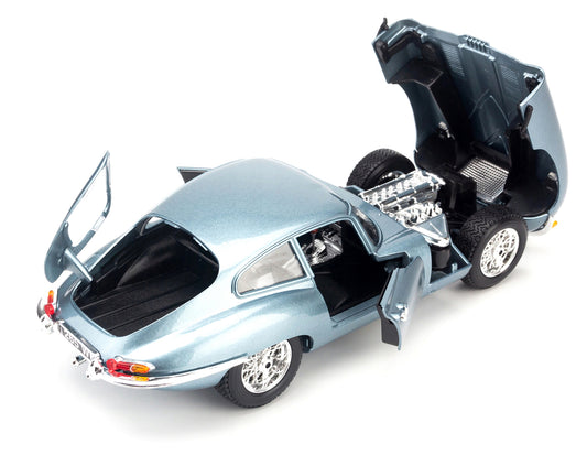1961 Jaguar E Type Coupe Blue Metallic 1/18 Diecast Model Car by Bburago